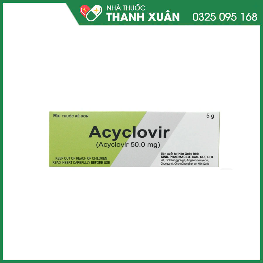 Kem bôi Acyclovir Sinil điều trị những trường hợp virus herpes simplex môi và sinh dục